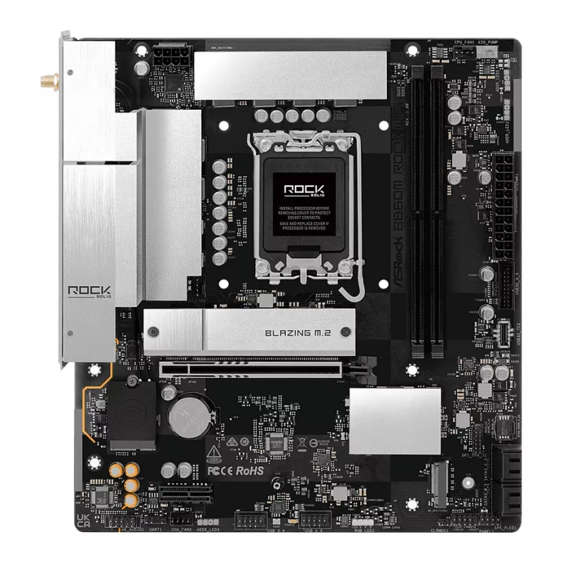 Scheda madre ASRock B860M Rock WiFi (mATX, Intel LGA 1851, DDR5, HDMI, DisplayPort)