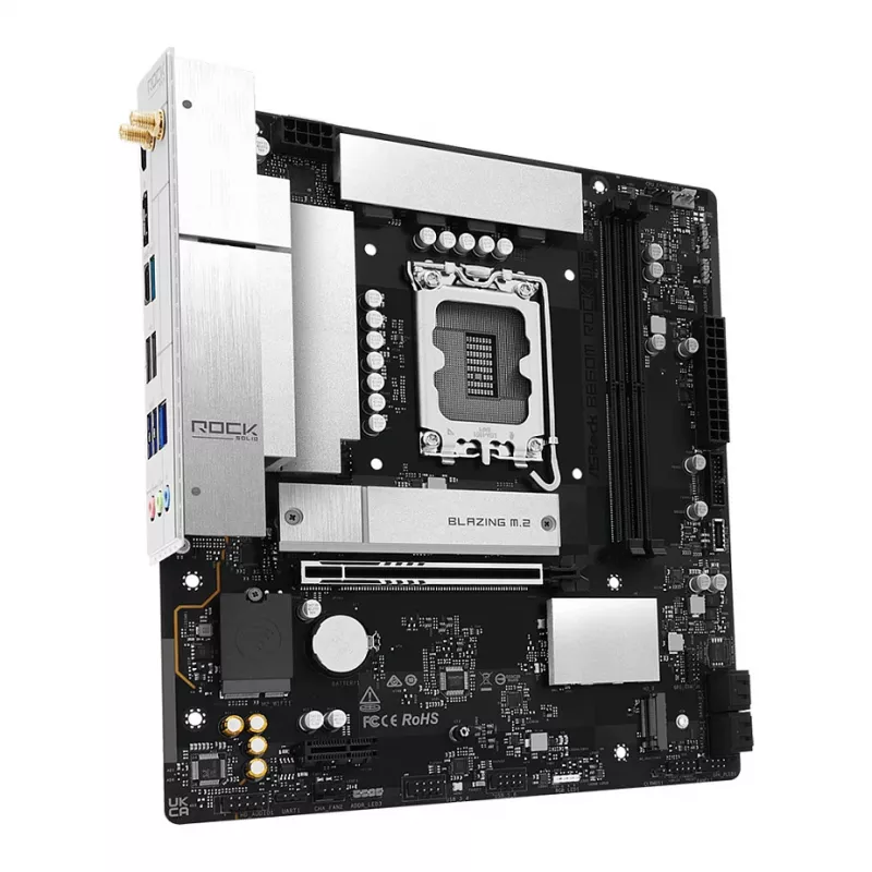 Scheda madre ASRock B860M Rock WiFi (mATX, Intel LGA 1851, DDR5, HDMI, DisplayPort)