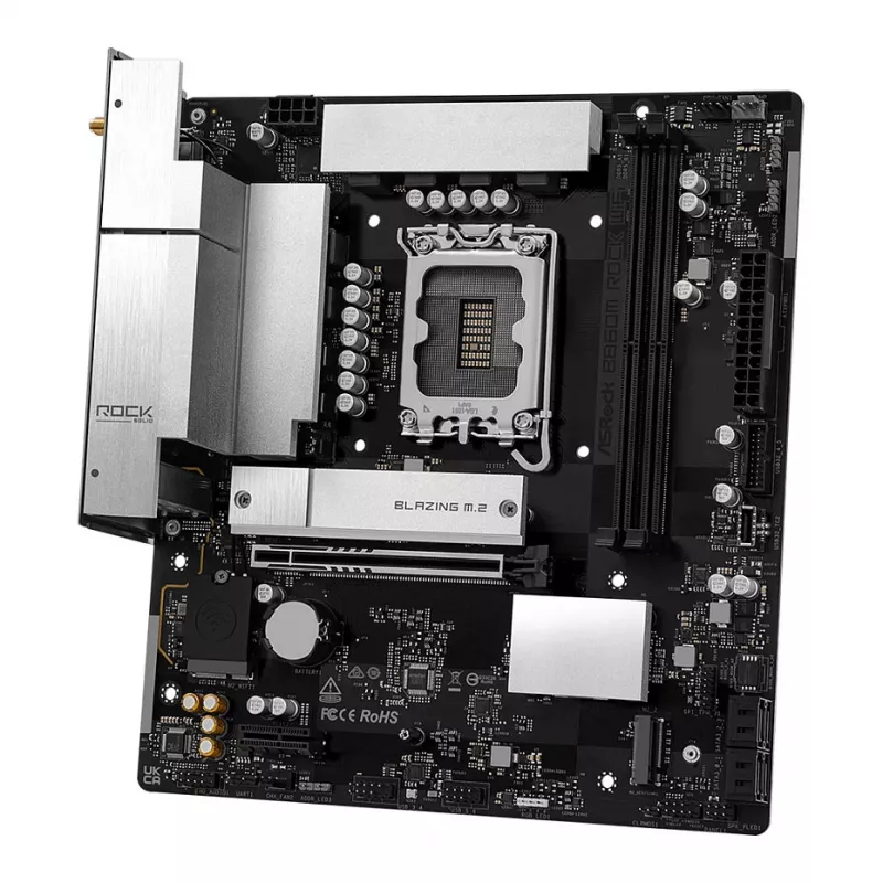 Scheda madre ASRock B860M Rock WiFi (mATX, Intel LGA 1851, DDR5, HDMI, DisplayPort)
