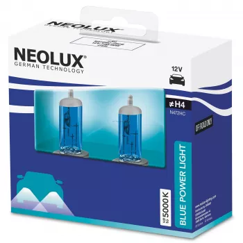 Lampada alogena Neolux H4 Blue Power Light confezione da 2 — 12V, 100/90W