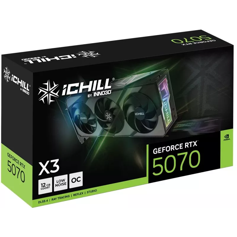 Scheda grafica Inno3D iChill GeForce RTX 5070 X3 — 12 GB GDDR7, 192-Bit, PCIe 5.0