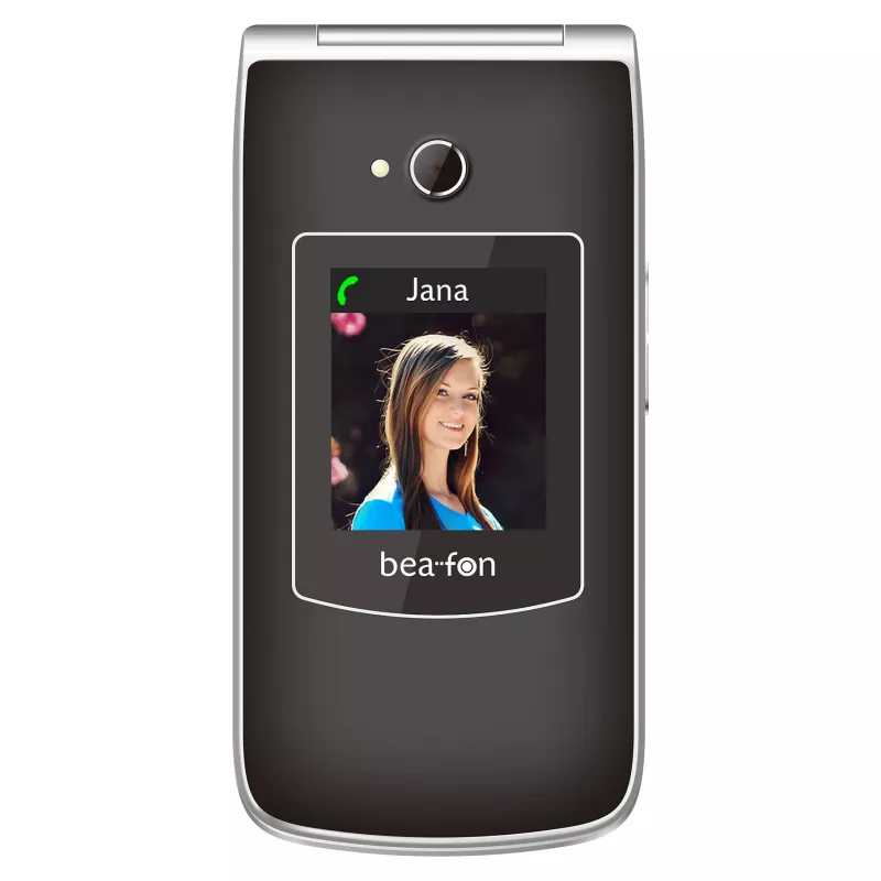 Telefono cellulare flip a tasti grandi Beafon SL645 LTE 4G per anziani nero-argento 2,8 inch