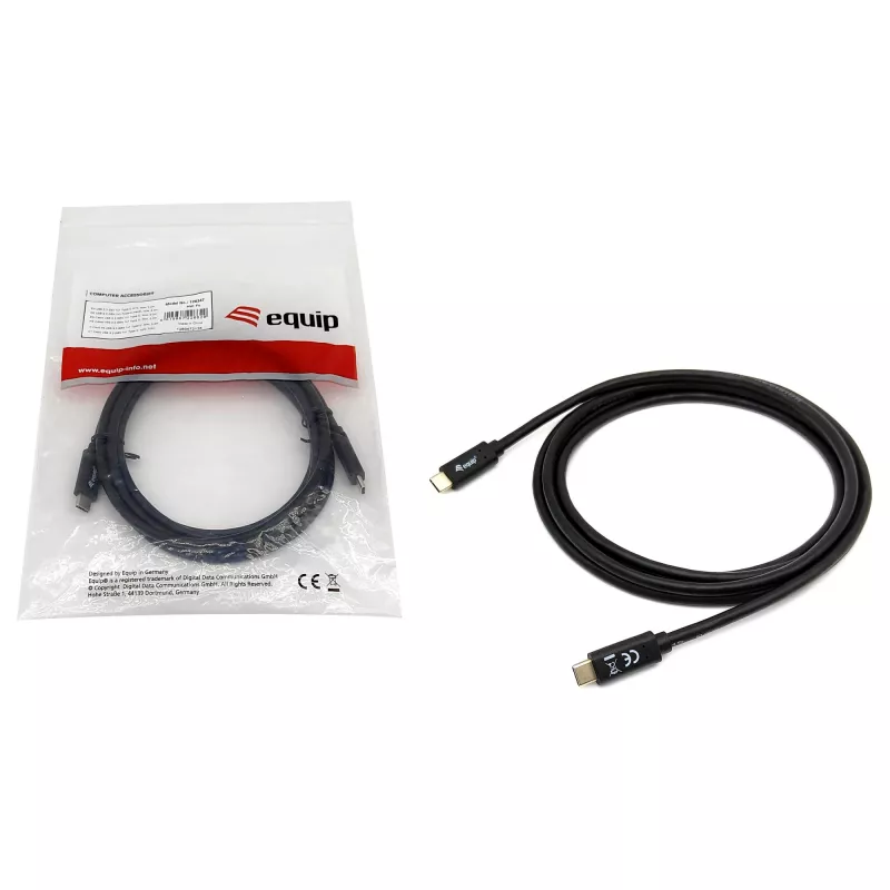 Cavo USB-C a USB-C EQUIP 128348, USB 3.2 Gen 1 (5 Gbit/s), PD 60 W, 0,5 m, nero