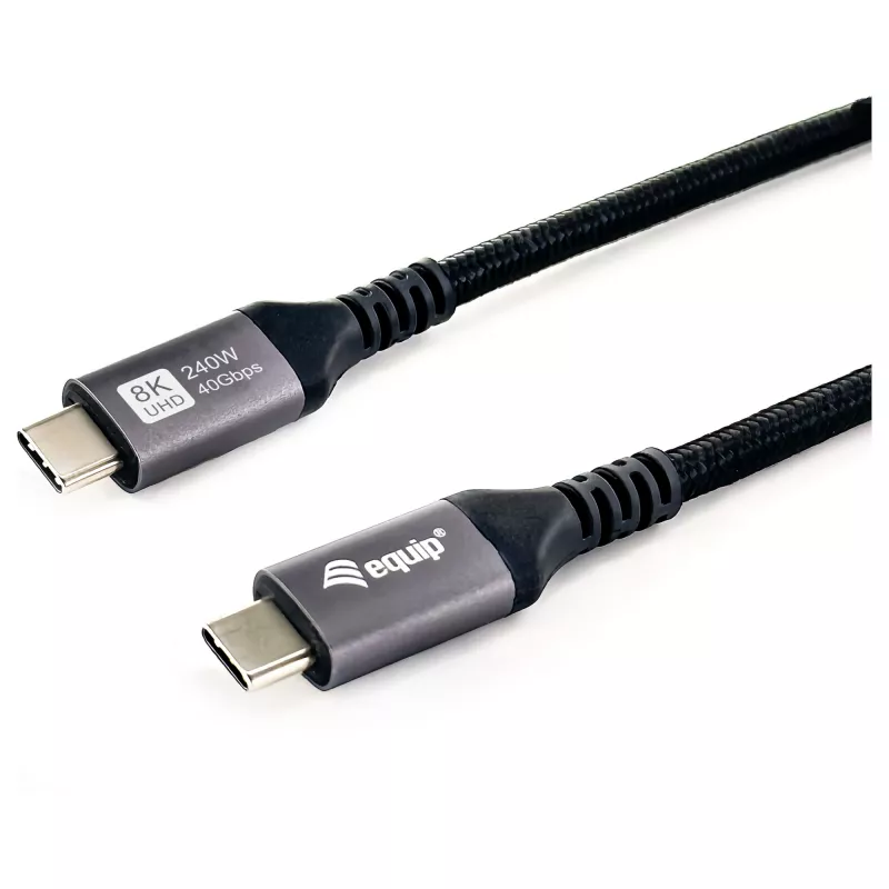 Cavo USB4 Gen3x2 C–C EQUIP 128380, 0.5 m, PD 3.1 240W, 40 Gbps, 8K/60Hz, nero