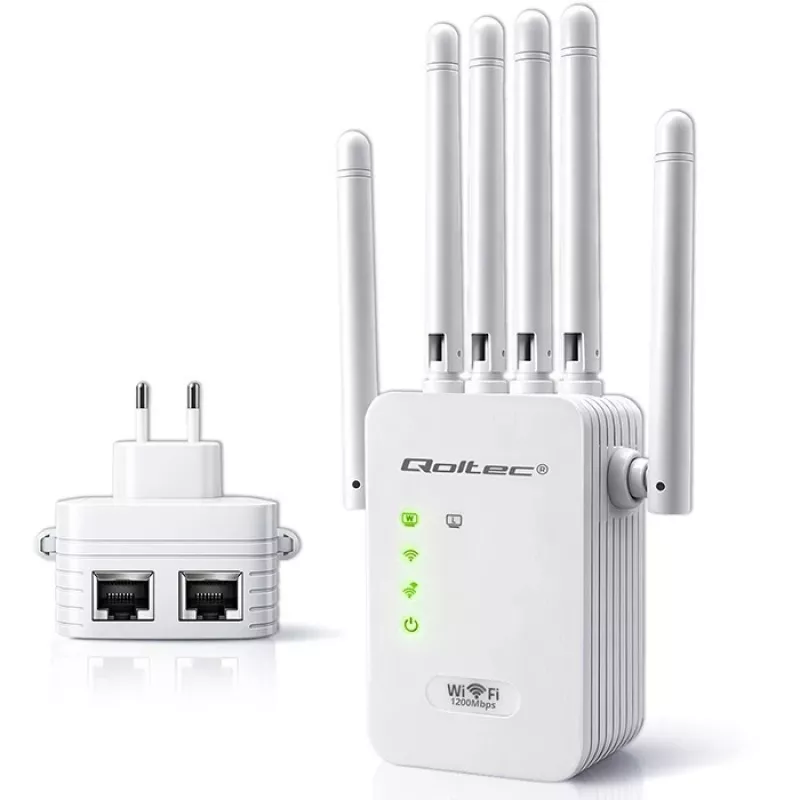 Ripetitore di segnale Wi‑Fi QOLTEC AC1200 – ripetitore dual band QOLTEC AC1200