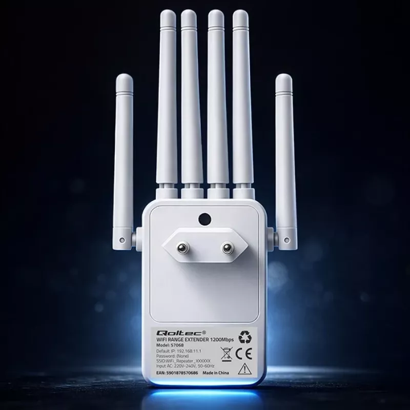 Ripetitore di segnale Wi‑Fi QOLTEC AC1200 – ripetitore dual band QOLTEC AC1200