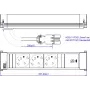 Bachmann 916.506 Power Frame M Ciabatta, 3x Schuko, 1x USB-C 30 W, 0,2 m
