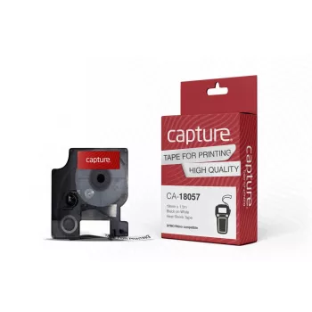 Nastro per etichettatura Capture CA-18057 nero su bianco 1,9 cm 1,5 m