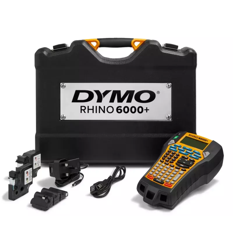 DYMO RHINO 6000+ ABC CASE UK a trasferimento termico/termico diretto nero giallo