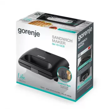 Gorenje | mini grill | SM701GCB | piastra grill | 700 W | nero