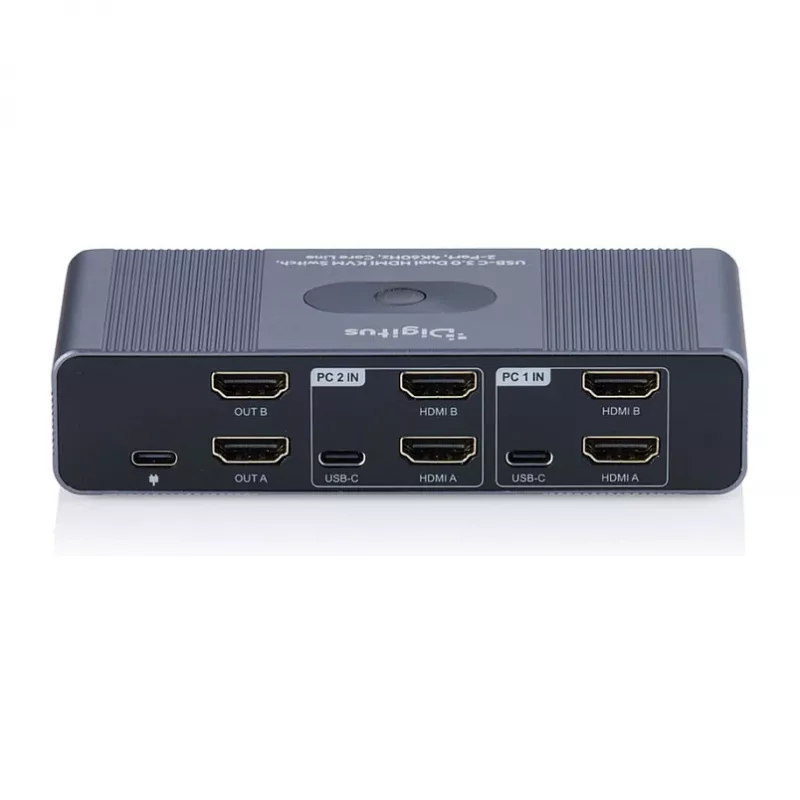 Switch KVM DIGITUS DS-12856 USB-C/USB-A 2 porte doppio HDMI 4K60Hz (USB 3.2 Gen 1)