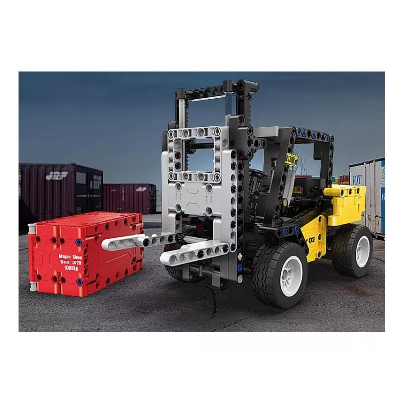 Carrello elevatore Jamara Modello CaDA Bricks — carrello elevatore per bambini, colori: nero, rosso, giallo, età consigliata 8+