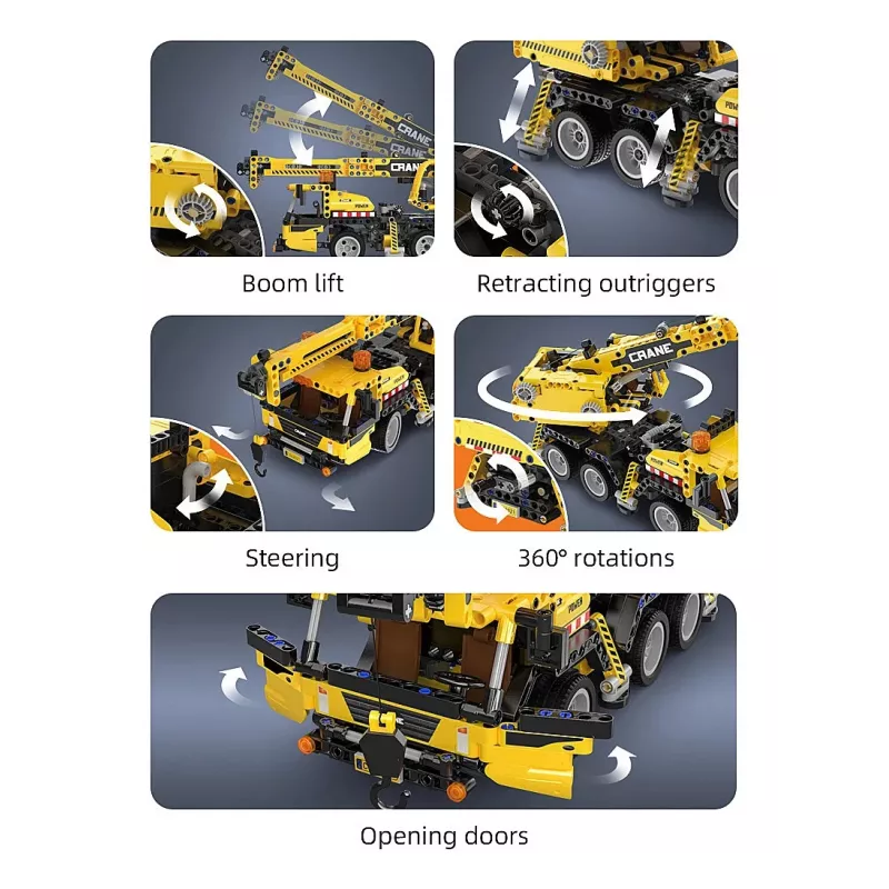 Gru mobile Jamara CaDA Modello 402886 — set di costruzione, nero e giallo, per bambini dagli 8 anni