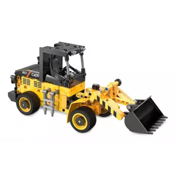 Set di costruzione pala gommata Jamara CaDA Wheel loader Bricks, per bambini dagli 8 anni, nero e giallo