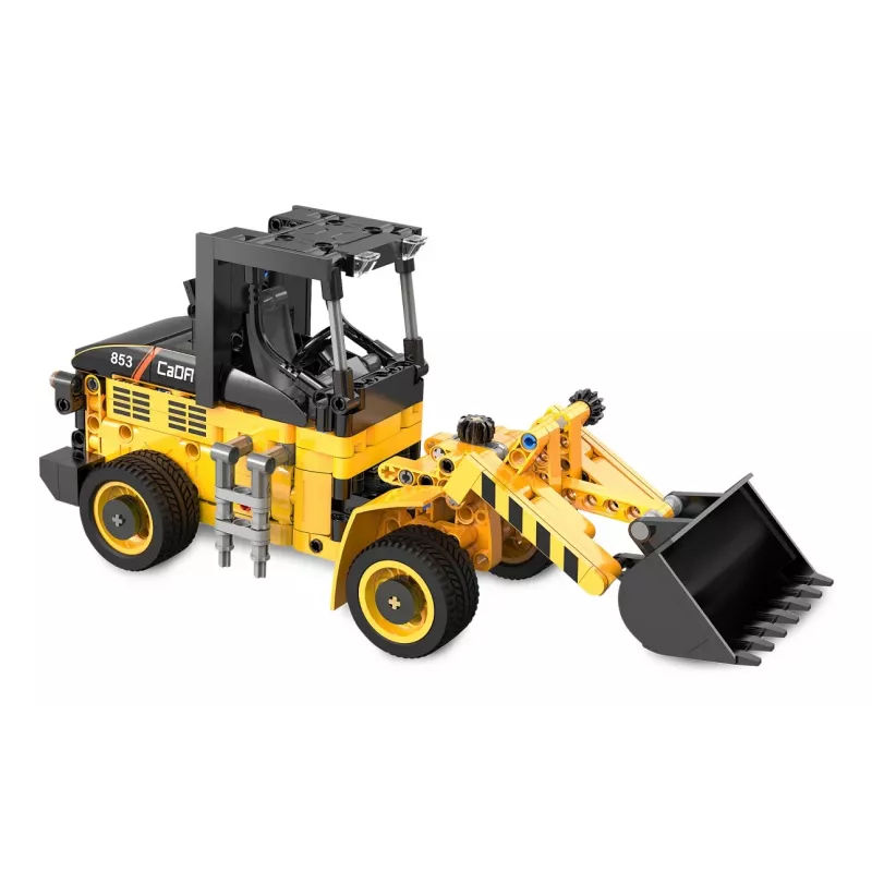 Set di costruzione pala gommata Jamara CaDA Wheel loader Bricks, per bambini dagli 8 anni, nero e giallo
