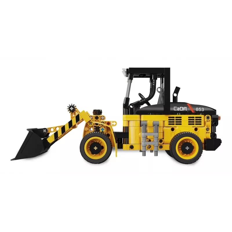 Set di costruzione pala gommata Jamara CaDA Wheel loader Bricks, per bambini dagli 8 anni, nero e giallo