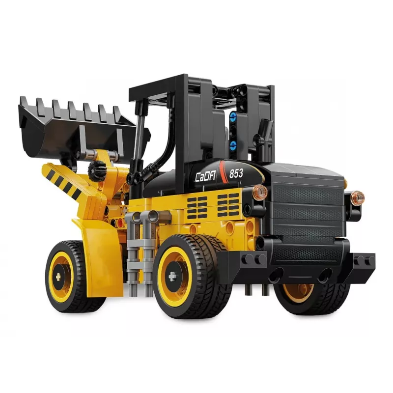 Set di costruzione pala gommata Jamara CaDA Wheel loader Bricks, per bambini dagli 8 anni, nero e giallo