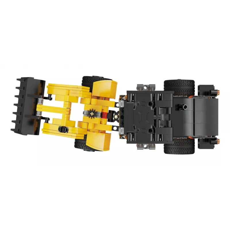 Set di costruzione pala gommata Jamara CaDA Wheel loader Bricks, per bambini dagli 8 anni, nero e giallo