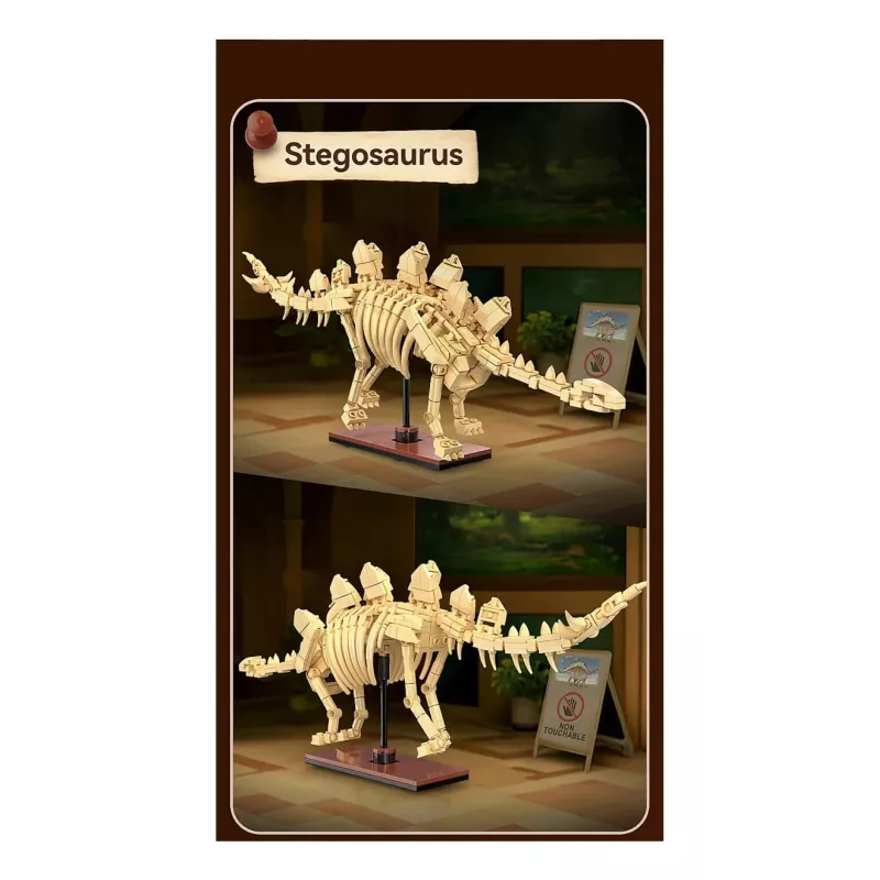 Set di costruzione Jamara CaDA Fossile dinosauro Stegosaurus — 297 pezzi, età 8+, beige/marrone