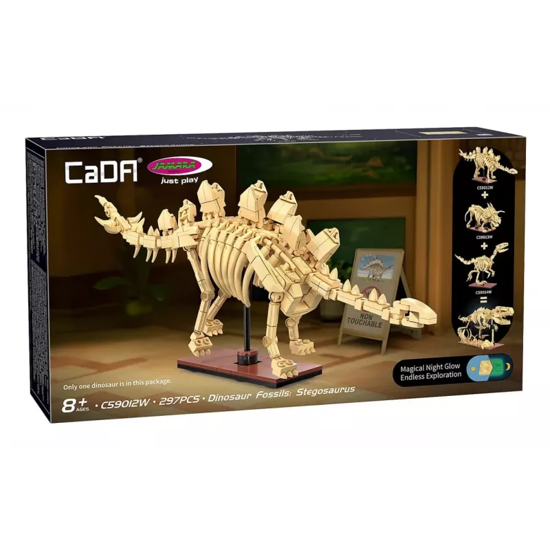Set di costruzione Jamara CaDA Fossile dinosauro Stegosaurus — 297 pezzi, età 8+, beige/marrone