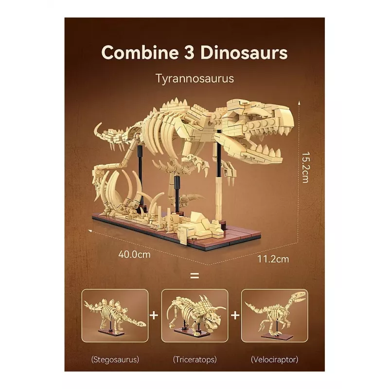 Set di costruzione Jamara CaDA Fossile dinosauro Triceratops mattoncini – 272 pezzi, dagli 8 anni