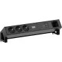 Modulo di alimentazione Bachmann DESK2 con 3x Schuko (CEE 7/3), 1x USB-C 100W e 1x connettore cablato, RAL9005