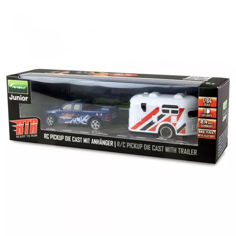 RC-Pickup Amewi 22680 1:64 RTR con rimorchio, blu