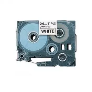 Brother TZS251 nastro per etichette con adesivo forte, lucido (TZ), nero su bianco, 24 mm x 8 m, cartuccia blu