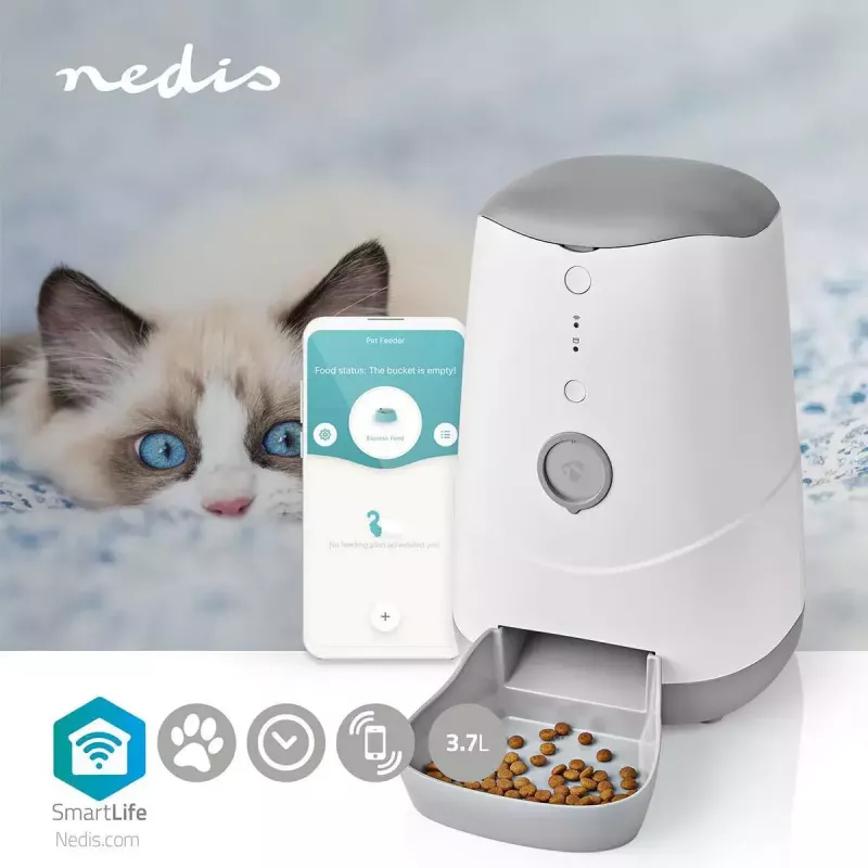 Nedis WIFIPET10CWT Distributore automatico di cibo per animali 3,7 L Wi-Fi