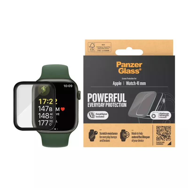 Protezione display PanzerGlass Apple Watch Series 8 7 41mm trasparente