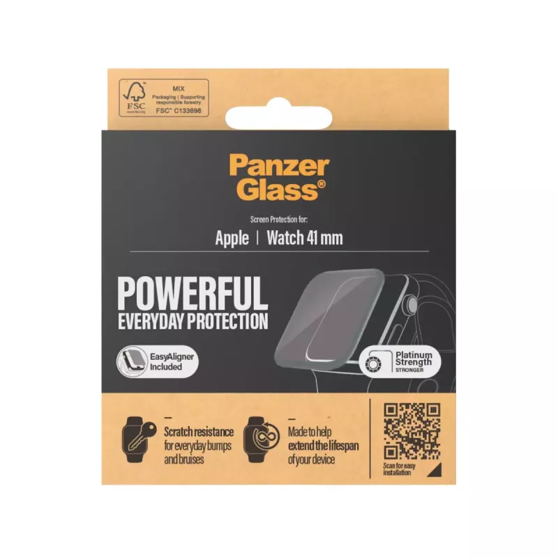 Protezione display PanzerGlass Apple Watch Series 8 7 41mm trasparente