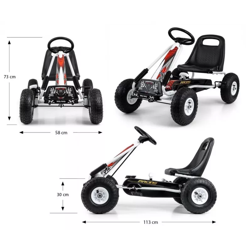 Milly Mally Veicolo a spinta Go-kart Thor bianco