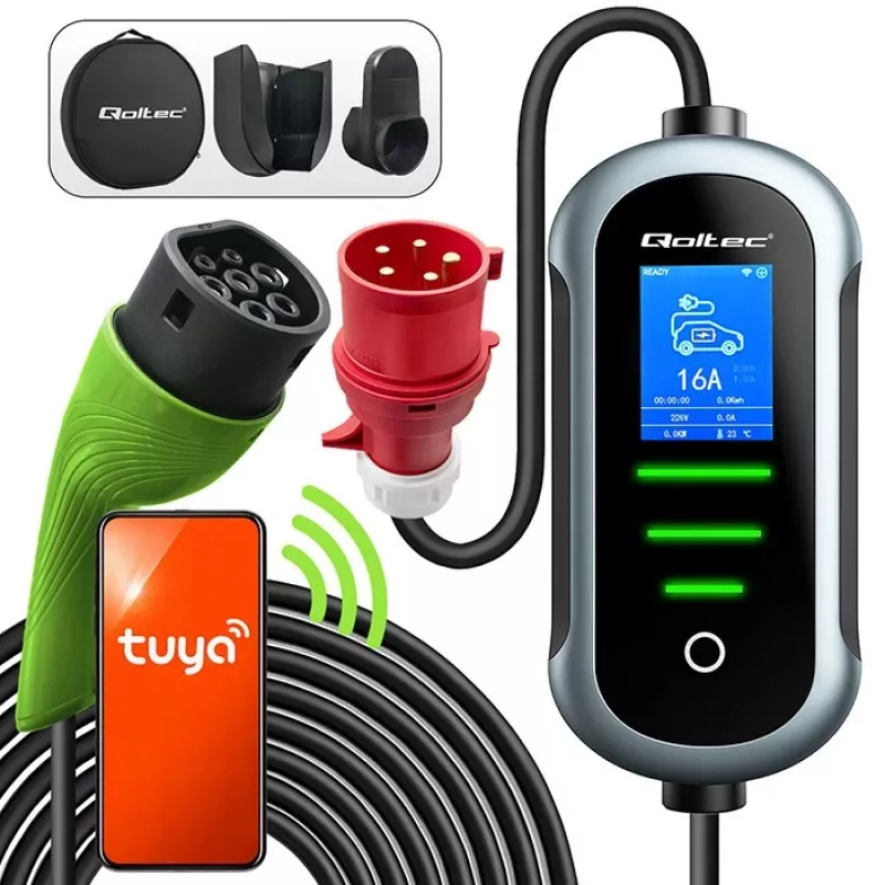 Caricabatterie per auto elettrica QOLTEC 11 kW 400 V CEE 16 A con WiFi