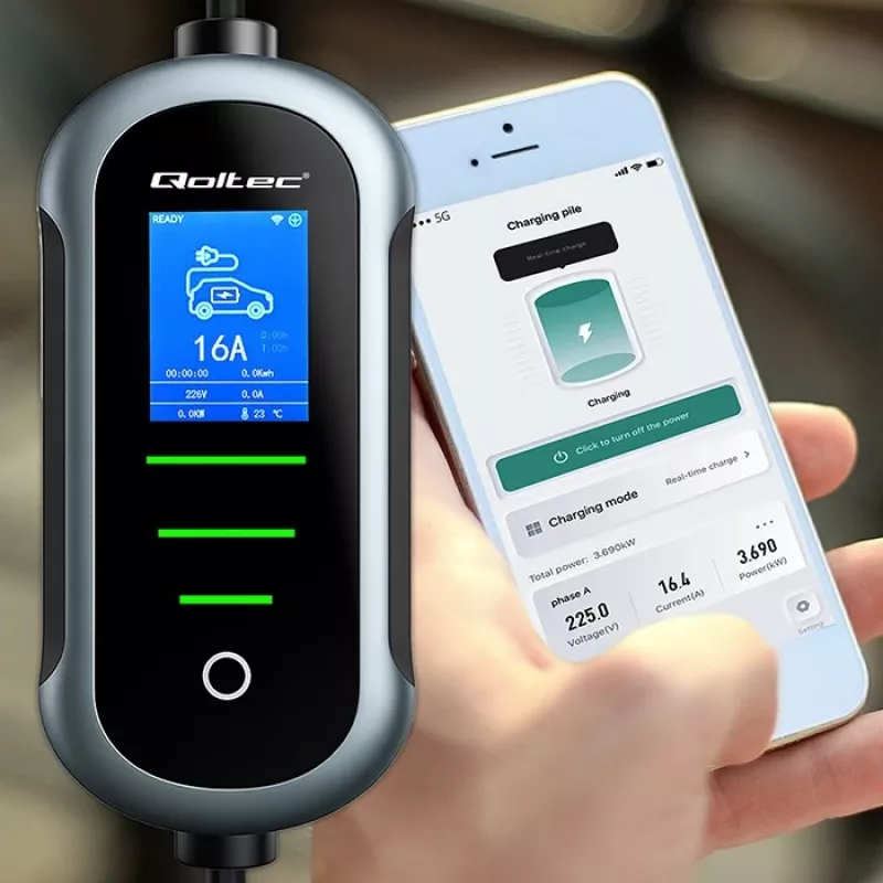 Caricabatterie per auto elettrica QOLTEC 11 kW 400 V CEE 16 A con WiFi