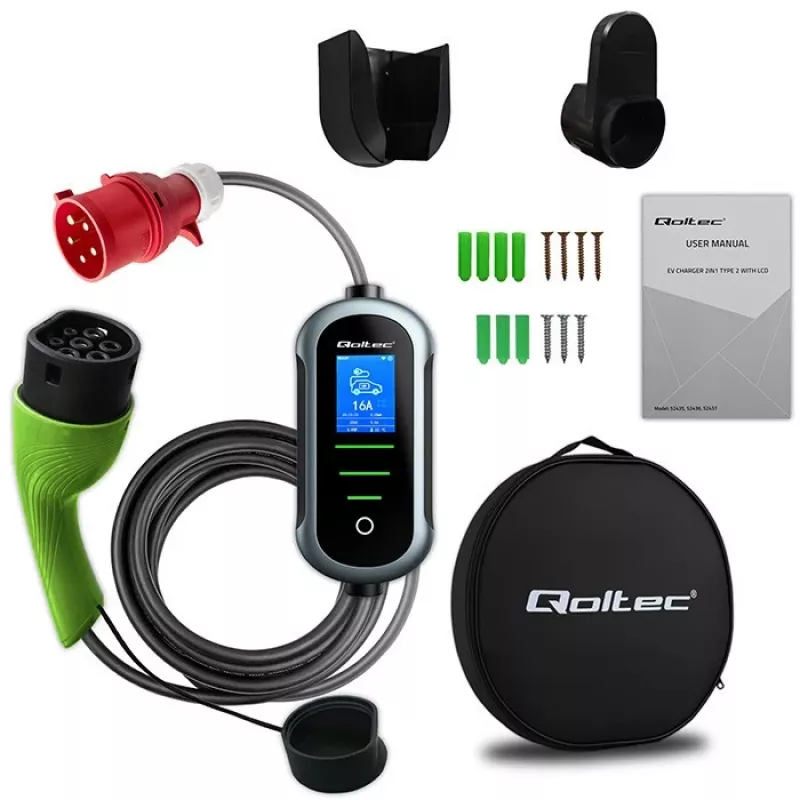Caricabatterie per auto elettrica QOLTEC 11 kW 400 V CEE 16 A con WiFi
