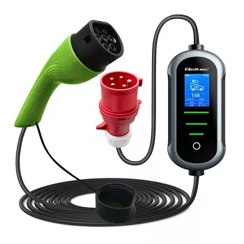 Caricabatterie per auto elettrica a parete QOLTEC 7 kW 230V CEE 32A con Wi‑Fi e LCD (modello 52721)