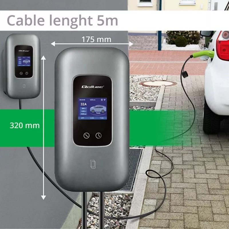 Stazione di ricarica EV QOLTEC trifase 22 kW 32 A con WLAN (modello 52723)