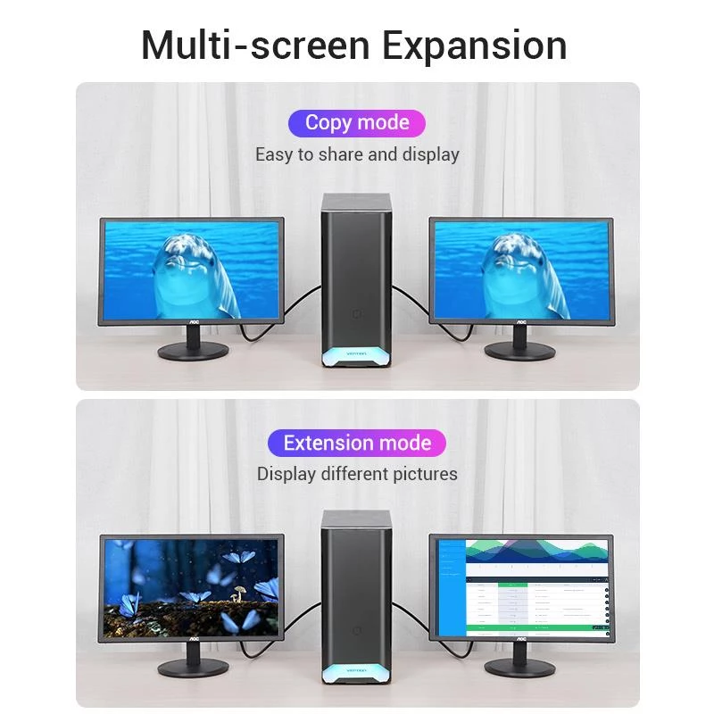 Cavo DP a HDMI 2M/SCHWARZ Hadbh Vention