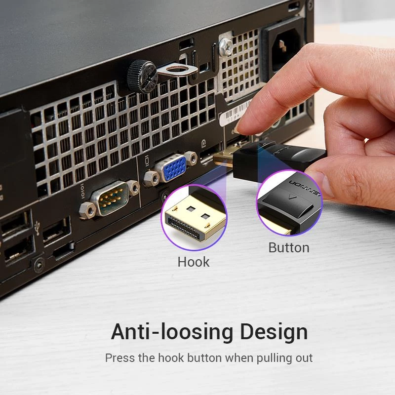 Cavo DP a HDMI 2M/SCHWARZ Hadbh Vention