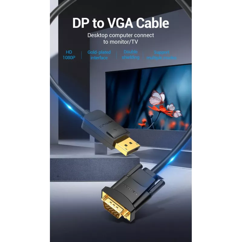 Cavo DP a VGA 2M/SCHWARZ Hblbh Vention