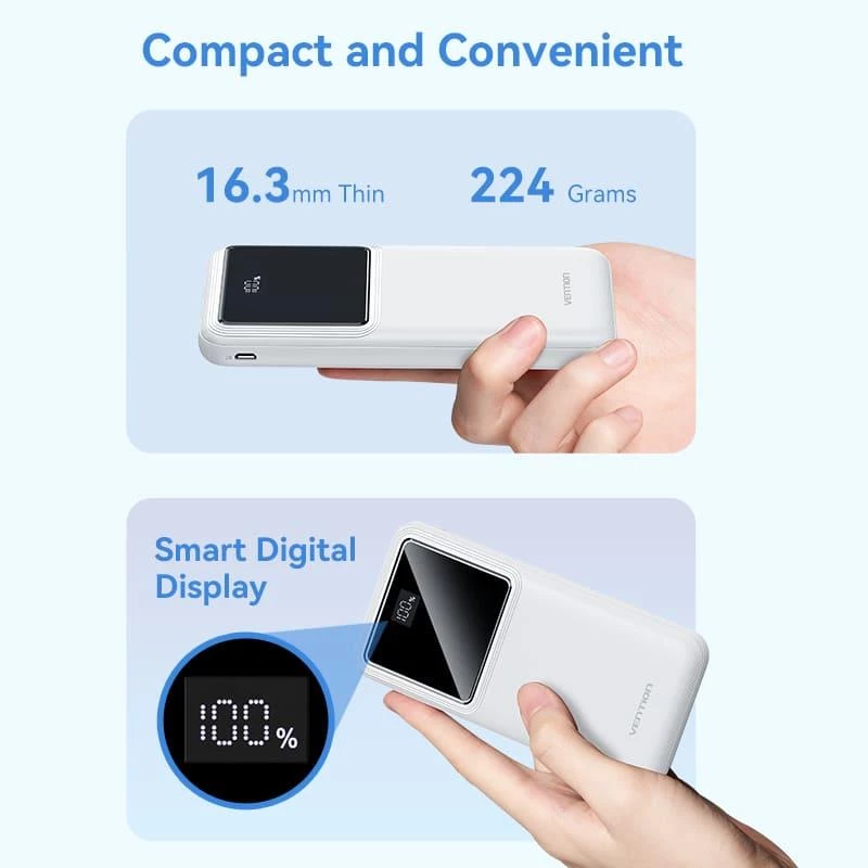 Power bank USB 10000MAH 22.5W/NERO FHKB0 Vention