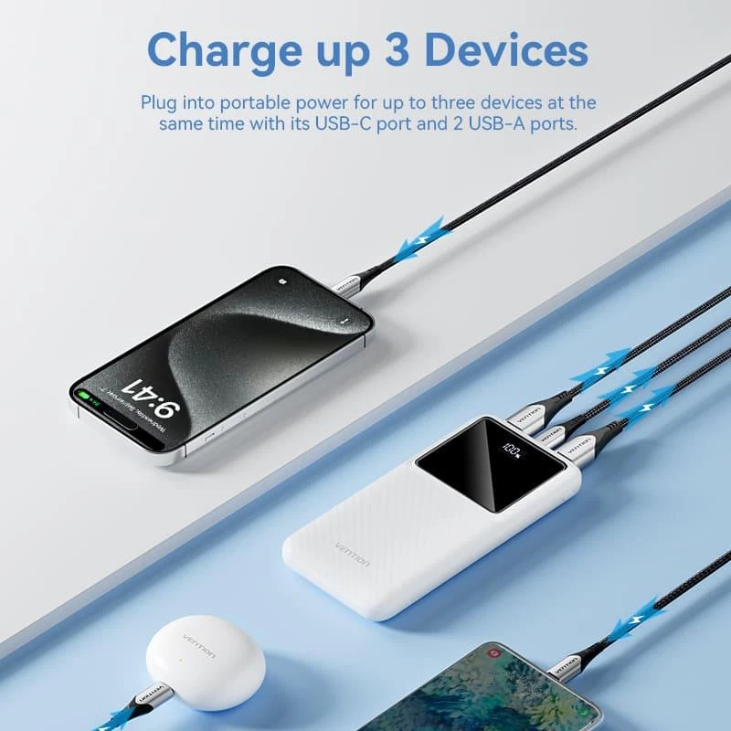 Power bank USB 10000MAH 22.5W/NERO FHKB0 Vention