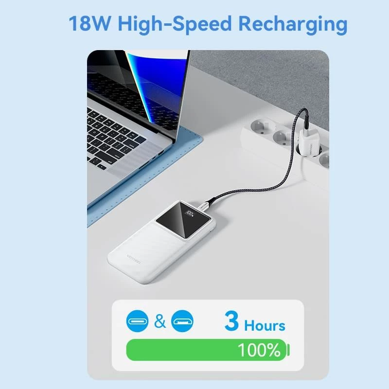 Power bank USB 10000MAH 22.5W/NERO FHKB0 Vention