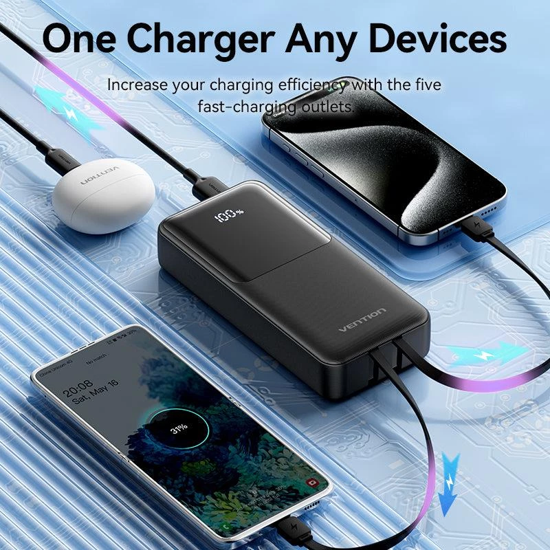 Power bank USB 20000MAH 22.5W/NERO FHPB0 Vention