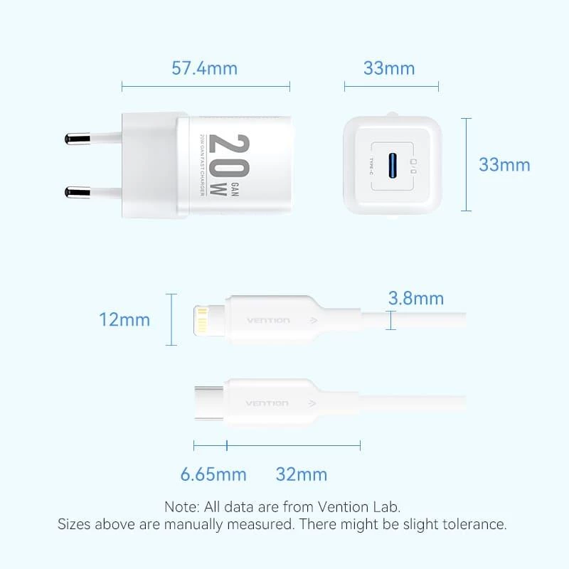 Caricabatterie USB-C 20 W TZ-FEPW0-EU-02 Vention