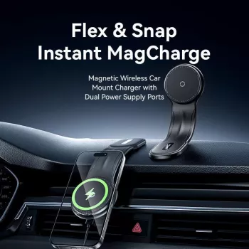 Caricabatterie auto magnetico wireless/nero KSJB0 Vention