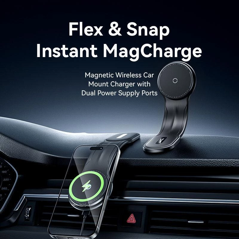 Caricabatterie auto magnetico wireless/nero KSJB0 Vention