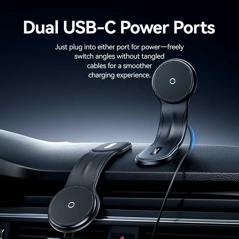 Caricabatterie auto magnetico wireless/nero KSJB0 Vention