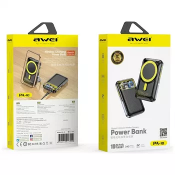 Powerbank Awei PA-10 10000mAh a induzione MagSafe nero