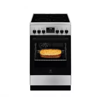 Cucina a libera installazione Electrolux LKR540266X — piano cottura in vetroceramica a 4 zone, forno elettrico 57 l, acciaio inox, classe di efficienza energetica A, 50 cm
